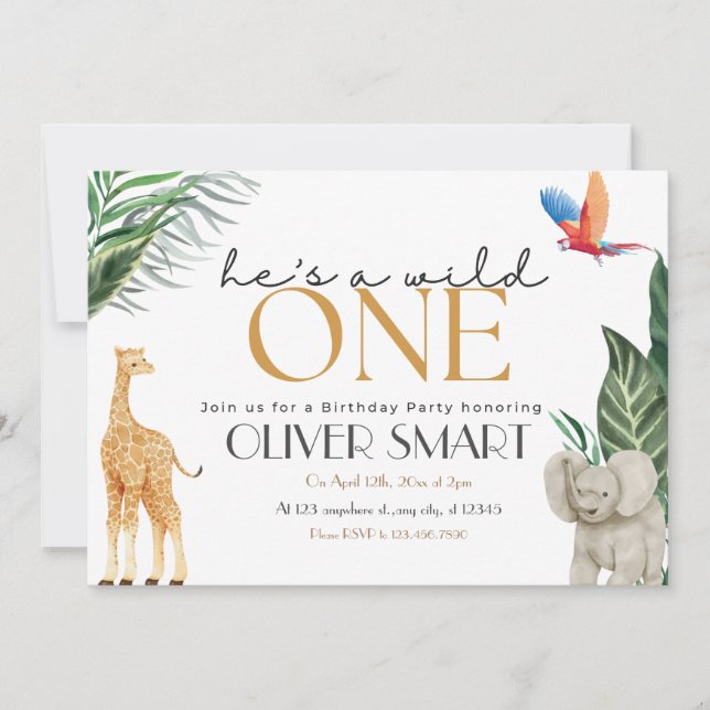 Invitation L'aventure commence la première fête d'anniversair (Devant)