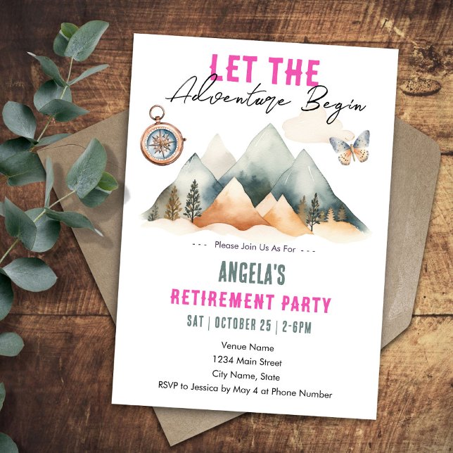 Invitation L'aventure commence la retraite (Créateur téléchargé)