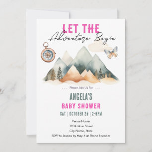 Invitation L'aventure commence le Baby shower