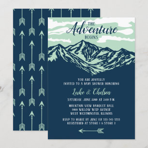 Invitation L'aventure commence le baby shower rustique de