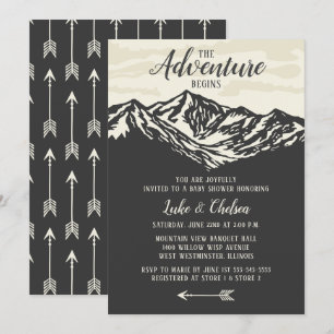 Invitation L'aventure commence le baby shower rustique de