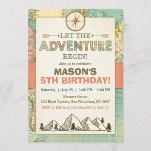 Invitation L'aventure commence l'invitation Anniversaire Plan
