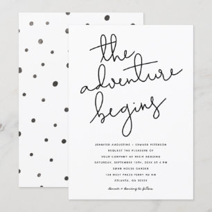 Invitation l'aventure commence mariage moderne