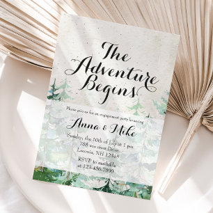 Invitation L'aventure commence une partie d'engagement rustiq