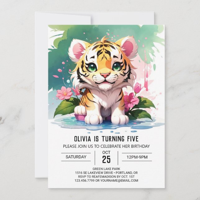 Invitation L'aventure de la jungle du petit tigre (Devant)