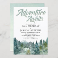 Invitation L'aventure des montagnes forestières rustiques att