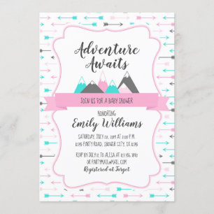 Invitation L'aventure d'invitation de baby shower de fille