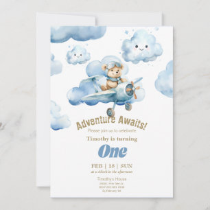Invitation L'aventure du premier anniversaire de Teddy dans l