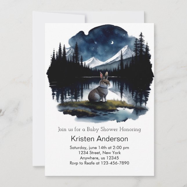 Invitation L'aventure naturelle attend le Baby shower (Devant)