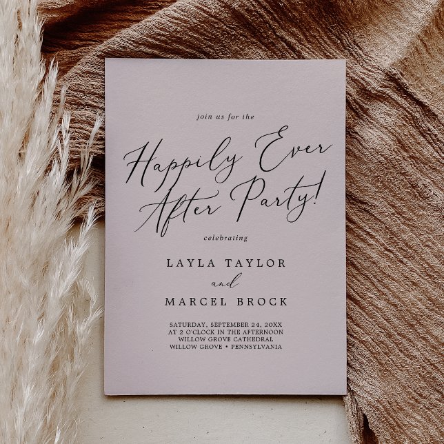 Invitation Laver Le Coordonné Brouiller Heureusement Jamais A (Wash Coordinate Blush Happily Ever After Party Invitation)