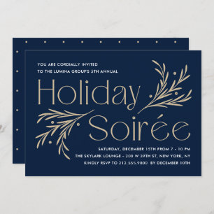 Invitation Lavish Soirée Editable Color Holiday Party Invitat