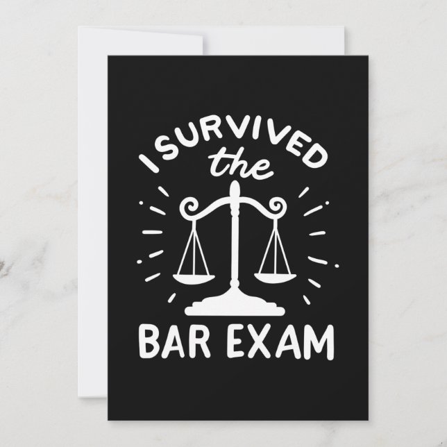 Invitation L'Avocat A Survécu À L'Examen Bar (Devant)
