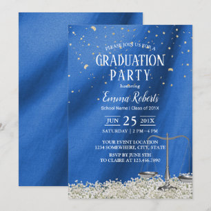 Invitation Law School Marine Blue Future Avocat Diplôme