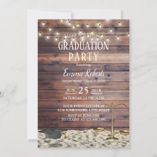 Invitation Law School Rustic Beach Graduation Party
