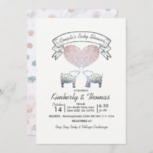 Invitation L'Baby shower d'un couple d'amour neutre