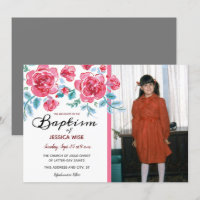 LDS Baptism Girl Aquarelle Rose Floral