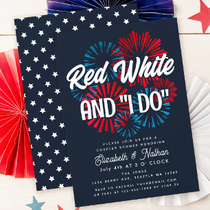 Invitation Le 4 Juillet Rouge Blanc et je fais Couples Douche