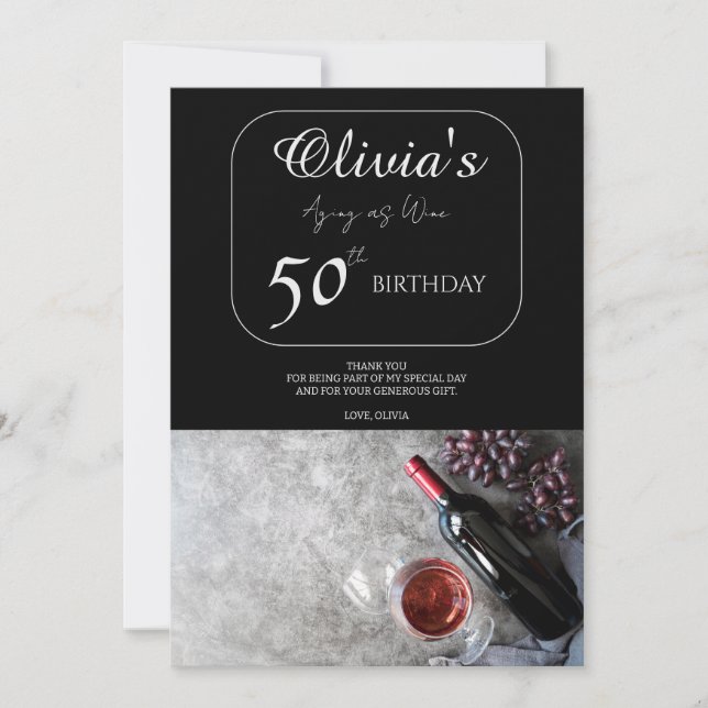 Invitation Le 50ème anniversaire d'Olivia (Devant)