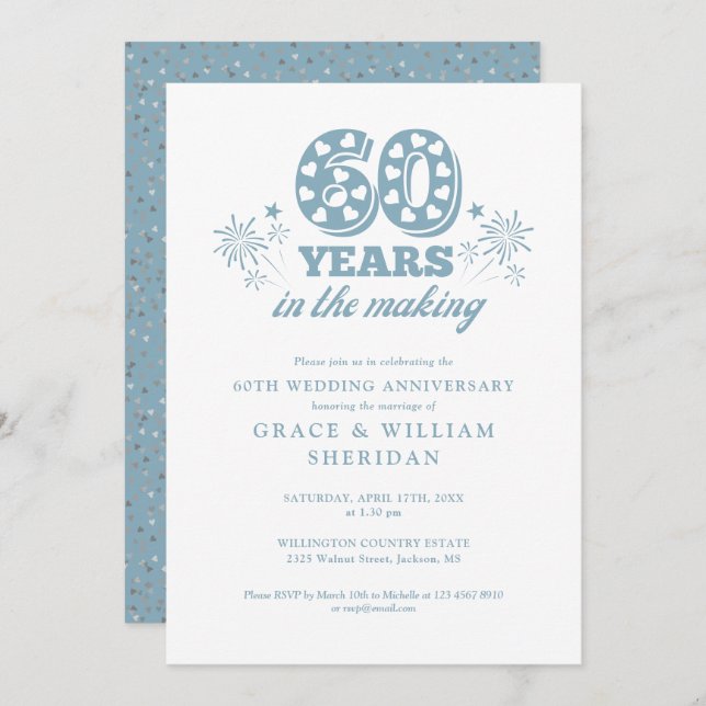 Invitation Le 60e anniversaire du Mariage (Devant / Derrière)