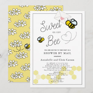 Invitation Le Baby shower blanc peut-être doux par courrier