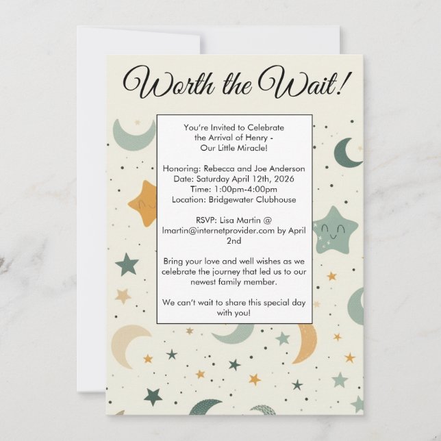 Invitation Le Baby shower d'adoption d'attente est valable (Devant)