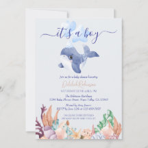 Le Baby shower d'aquarelle Garçon sous la mer Bale