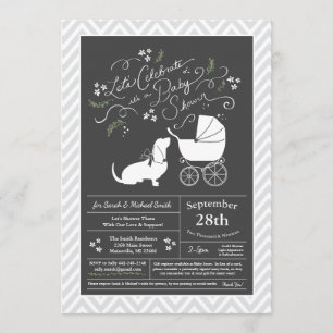 Invitation Le Baby shower de Chien de Hound Basset est neutre