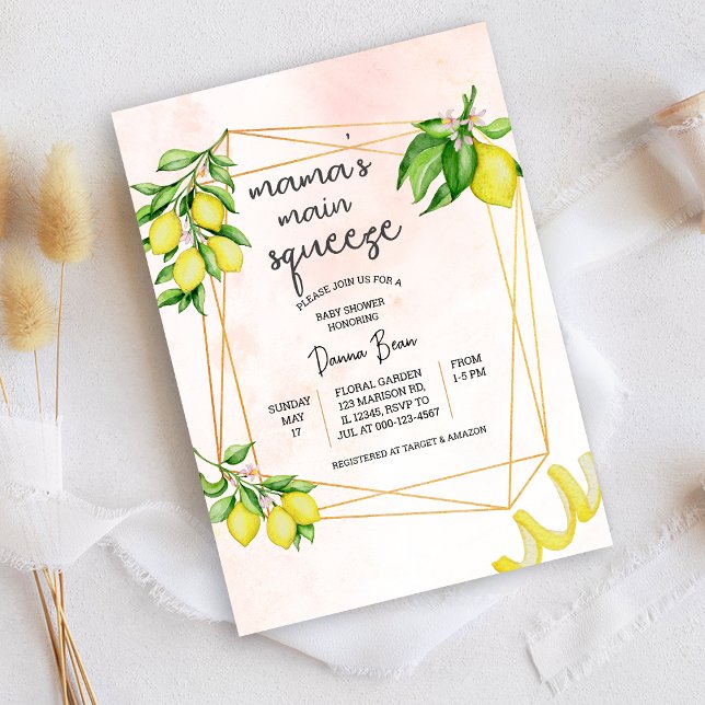 Invitation Le baby shower de citron de la maman (Créateur téléchargé)