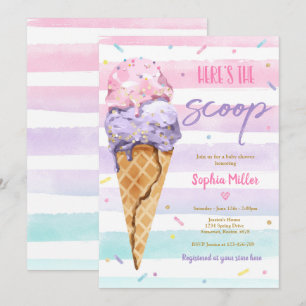 Invitation Le Baby shower de la crème glacée, le Baby shower 