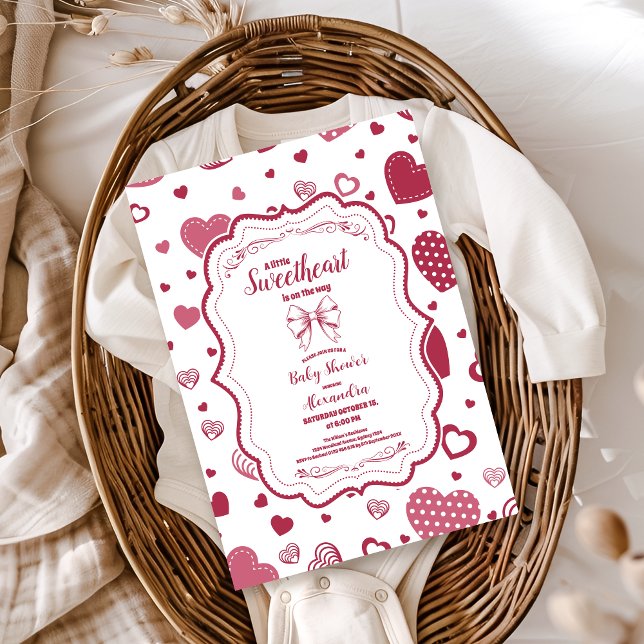 Invitation Le Baby shower de la Saint-Valentin mignon (Créateur téléchargé)