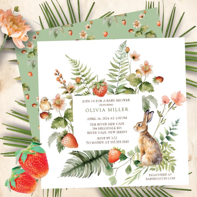 Invitation Le Baby shower de lapin de la nature (Créateur téléchargé)