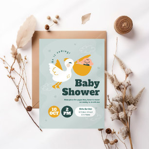 Invitation Le Baby shower de l'aventure mignonne attend
