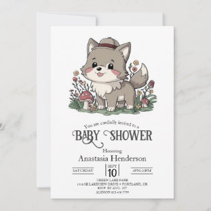 Invitation Le Baby shower de Little Forest Wolf