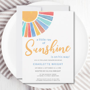 Invitation Le Baby shower de Ray Of Sunshine Boy