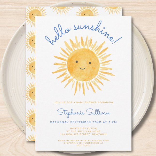 Invitation Le Baby shower de Sunshine Boy (Créateur téléchargé)