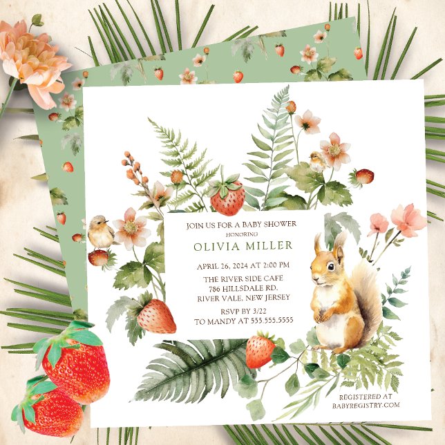 Invitation Le Baby shower d'écureuil de la nature (Créateur téléchargé)