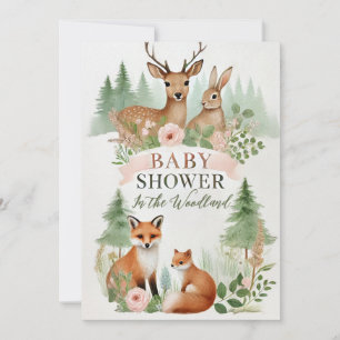 Invitation Le Baby shower des animaux des bois