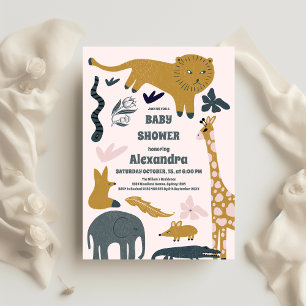 Invitation Le Baby shower des animaux des bois