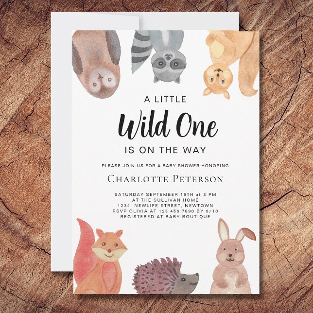 Invitation Le Baby shower des animaux sauvages de la forêt (Créateur téléchargé)