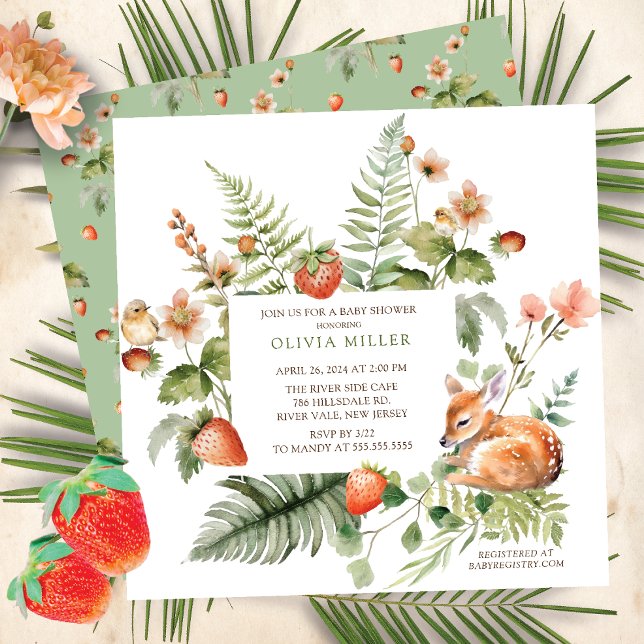 Invitation Le Baby shower des cerfs de la nature (Créateur téléchargé)