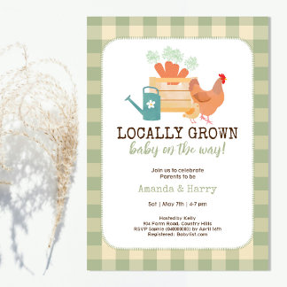 Invitation Le Baby shower des fermiers cultivés localement
