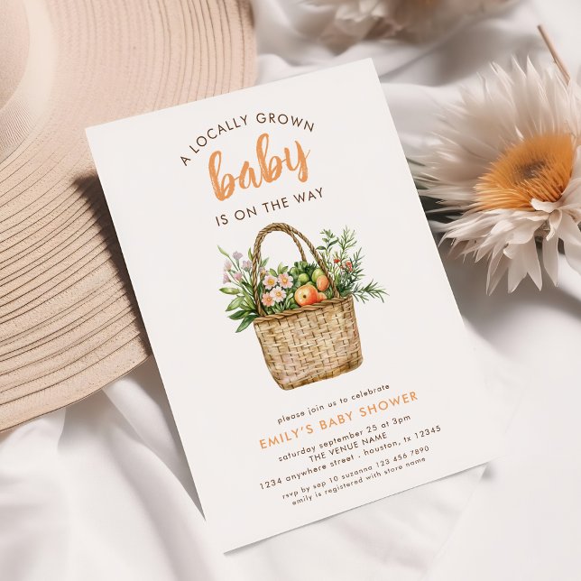 Invitation Le Baby shower des fermiers cultivés localement (Créateur téléchargé)