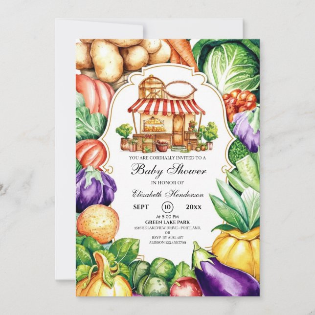 Invitation Le Baby shower des fermiers de Boho cultivé locale (Devant)