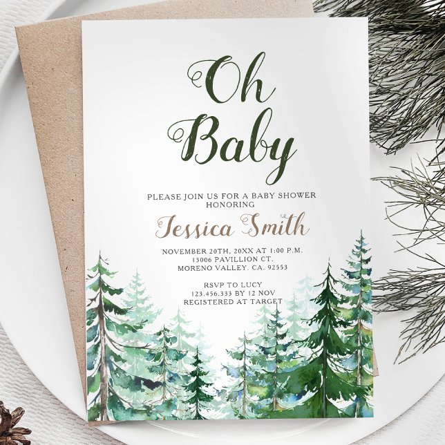 Invitation Le Baby shower des Gares de Pins de Forêt (Créateur téléchargé)