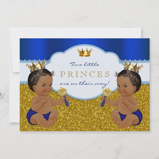 Invitation Le Baby shower des jumeaux afro-américains (Devant)