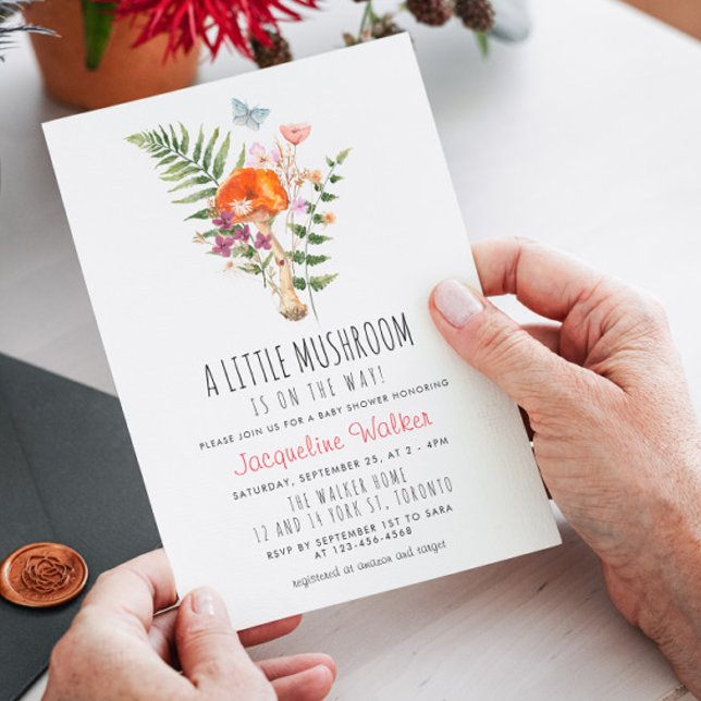 Invitation Le Baby shower des petits champignons (Créateur téléchargé)