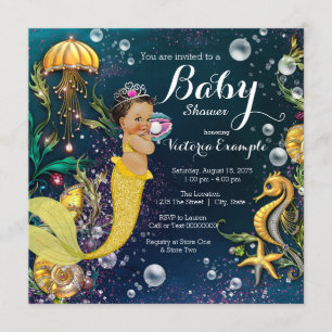 Invitation Le Baby shower des sirènes ethniques