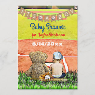 Invitation Le Baby shower du garçon à thème de baseball