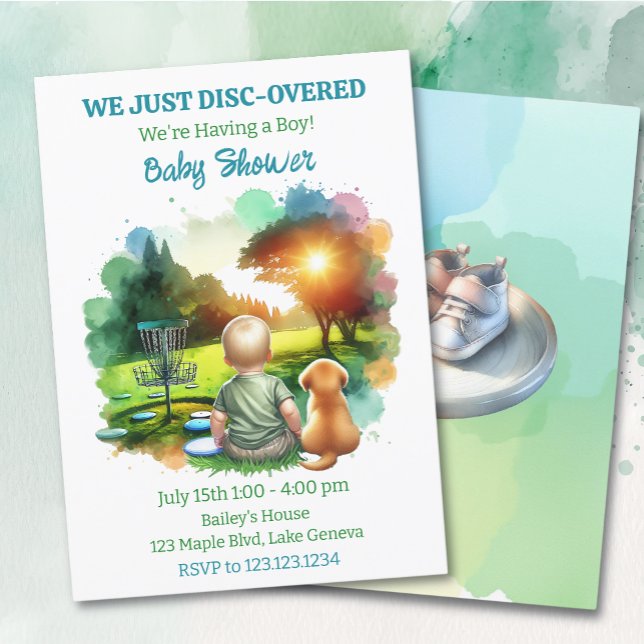 Invitation Le Baby shower du garçon de golf de Cute Disk (Créateur téléchargé)