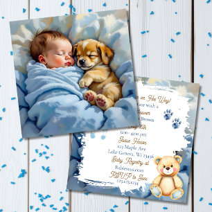 Invitation Le Baby shower du garçon   Thème de chiot